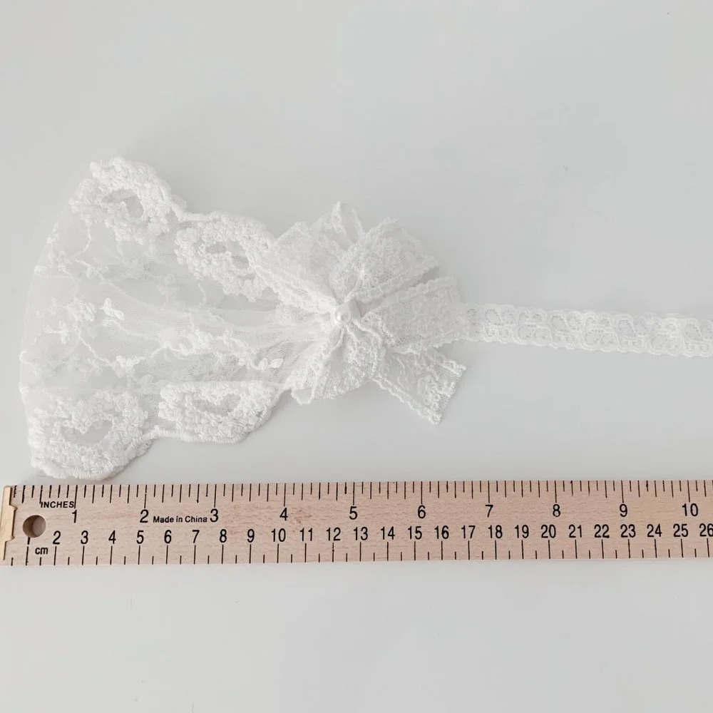 NWT Vintage Baby & Toddler Girls Headband Floral Lace Embroidery Boho Head Scarf - Picture 4 of 4